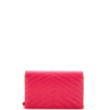 SAINT LAURENT Grain De Poudre Matelasse Chevron Monogram Chain Wallet Hot Pink