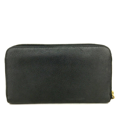 Used PRADA Saffiano Zip Around Wallet Black