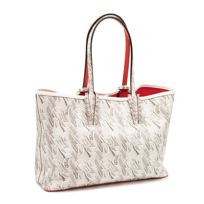 NEW Christian Louboutin Small Cabata Toile Monogram Tote White