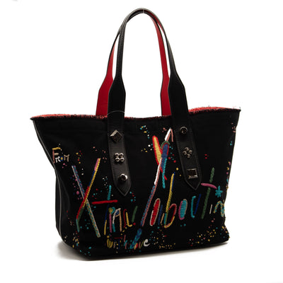 NEW Christian Louboutin Medium Frangibus Embroidered Canvas Tote