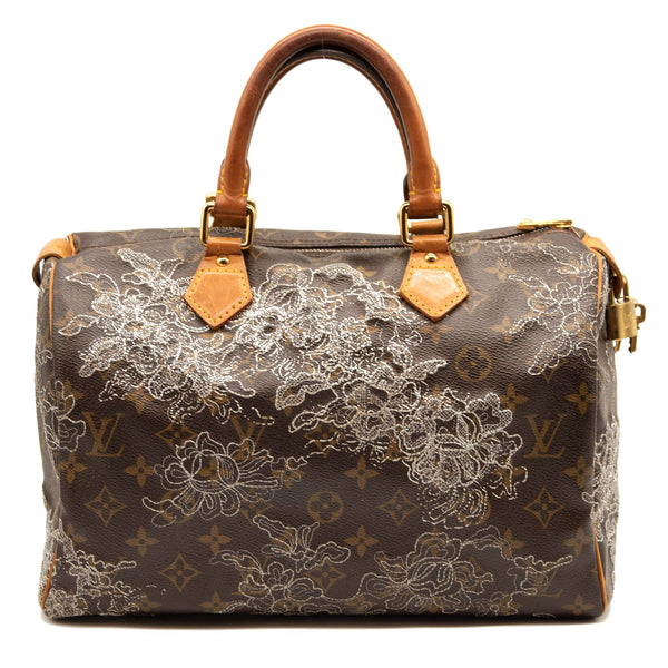 Louis Vuitton Monogram Dentelle Speedy 30 Silver - MyDesignerly