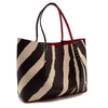 NEW Christian Louboutin Large Cabarock Zebra Stripe Tote in Dark Brown