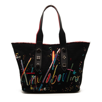 NEW Christian Louboutin Medium Frangibus Embroidered Canvas Tote