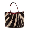 NEW Christian Louboutin Large Cabarock Zebra Stripe Tote in Dark Brown