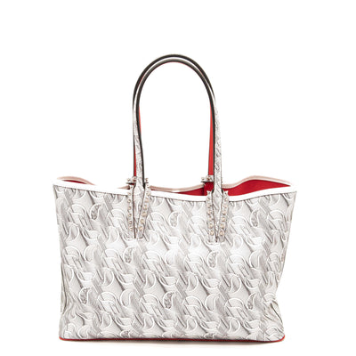 NEW Christian Louboutin Small Cabata Toile Monogram Tote White