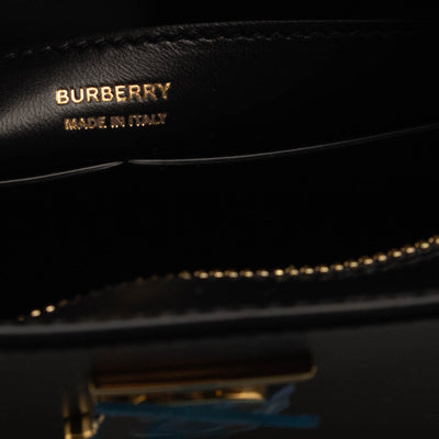 NEW $1750 Burberry Smooth TB Medium Plaque Shoulder Bag Black