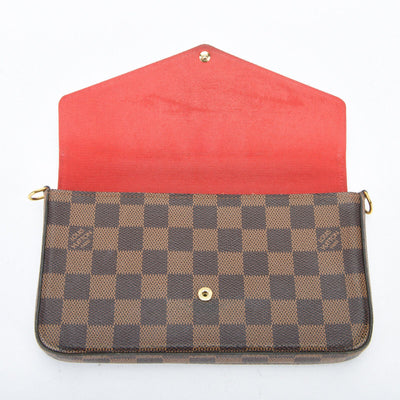 PRE-ORDER  Louis Vuitton  Damier Ebene Pochette Felicie Chain Wallet