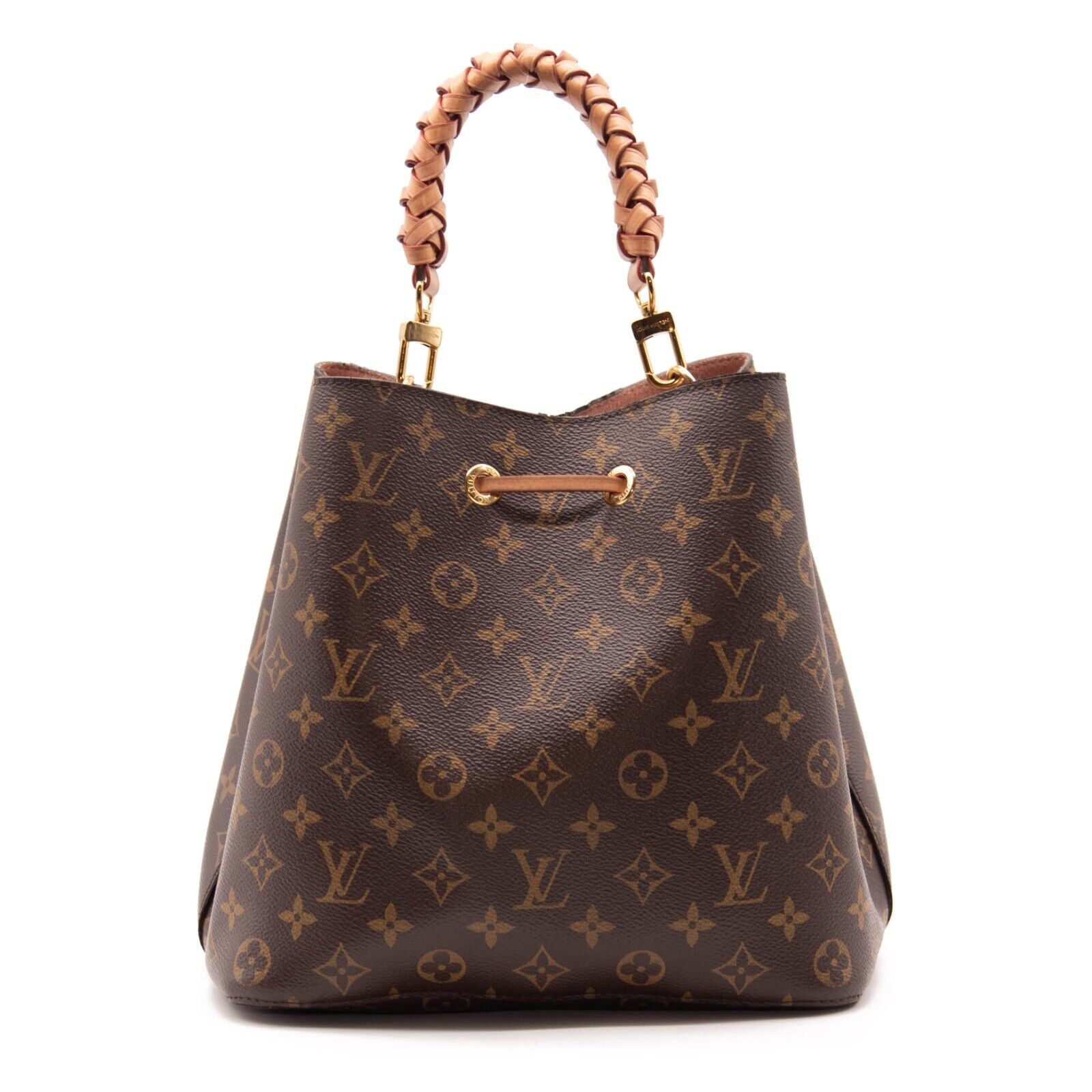 Louis Vuitton Brown Monogram Red Neonoe Bucket Bag Shoulder Tote