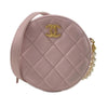 PRE-ORDER Chanel  Calfskin Quilted Pearl Round Clutch With Chain Light Pink 31*