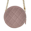 PRE-ORDER Chanel  Calfskin Quilted Pearl Round Clutch With Chain Light Pink 31*