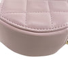 PRE-ORDER Chanel  Calfskin Quilted Pearl Round Clutch With Chain Light Pink 31*