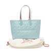 CHRISTIAN LOUBOUTIN NAPPA EMBOSSED EAST WEST CABATA TOTE MINERAL