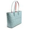 CHRISTIAN LOUBOUTIN NAPPA EMBOSSED EAST WEST CABATA TOTE MINERAL