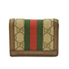 GUCCI Ophidia GG Logo PVC Bifold Wallet Beige