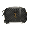 USED Saint Laurent Calfskin Matelasse Monogram Lou Camera Bag Black Tassel