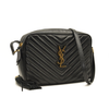 USED Saint Laurent Calfskin Matelasse Monogram Lou Camera Bag Black Tassel