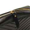 USED Saint Laurent Calfskin Matelasse Monogram Lou Camera Bag Black Tassel