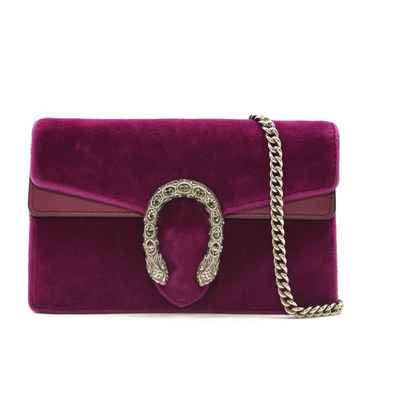 Gucci Velvet Super Mini Dionysus Shoulder Bag Fuchsia Violet Cyclamen