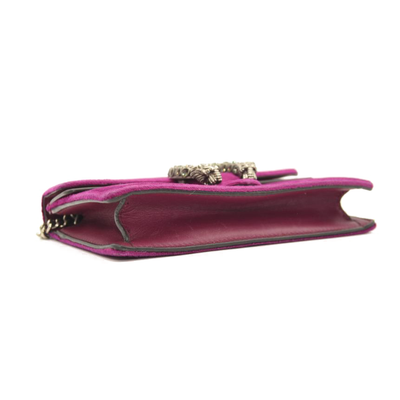 Gucci Velvet Super Mini Dionysus Shoulder Bag Fuchsia Violet Cyclamen