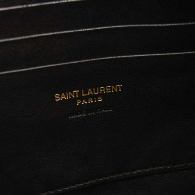 Saint Laurent Canvas Calfskin Leopard Print Monogram Mini Lou Camera Bag Brown