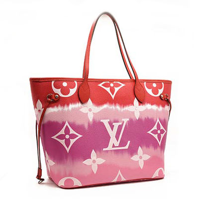 Louis Vuitton Neverfull Mm Leather Tote Bag (pre-owned) in Red