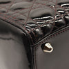 USED CHRISTIAN DIOR Patent Cannage Large Lady Dior Black