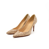 Christian Louboutin Kate 85 mm Gold Crystal Embellished Pumps EU 35