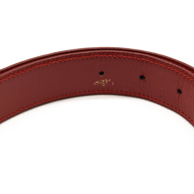 GUCCI Calfskin Interlocking G Belt 75 30 Vibrant Red