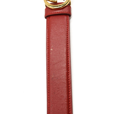 GUCCI Calfskin Interlocking G Belt 75 30 Vibrant Red
