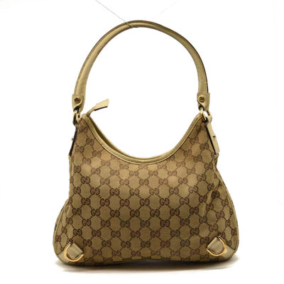 USED GUCCI Monogram Medium Abbey D Ring Hobo Off White