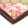 USED GUCCI GG Supreme Monogram Blooms Card Case Beige Multicolor Dry Rose