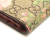 USED GUCCI GG Supreme Monogram Blooms Card Case Beige Multicolor Dry Rose