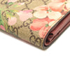 USED GUCCI GG Supreme Monogram Blooms Card Case Beige Multicolor Dry Rose