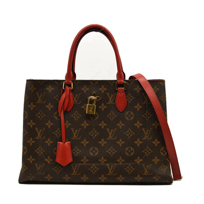 LOUIS VUITTON  Monogram Flower Tote Coquelicot