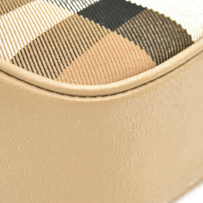 Burberry Calfskin Vintage Check Small Camera Bag Archive Beige