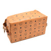 MCM cognac visetos travel cosmetic bag