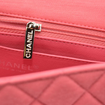 Chanel Jersey Quilted Mini Rectangular Flap Pink 19*