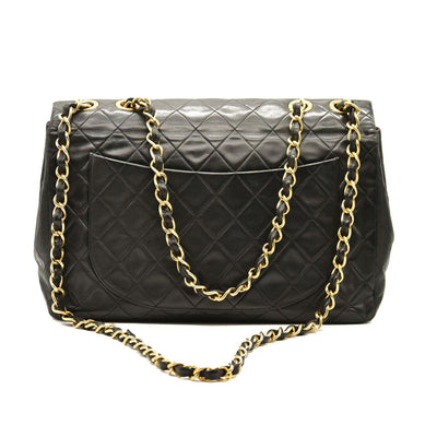 Chanel  Lambskin Quilted XL Jumbo Single Flap Black