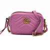 Gucci  Calfskin Matelasse Mini GG Marmont Chain Shoulder Bag Candy Mousse