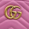 Gucci  Calfskin Matelasse Mini GG Marmont Chain Shoulder Bag Candy Mousse