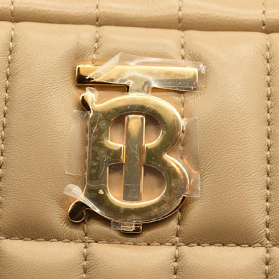 BURBERRY Calfskin Quilted Small Lola Camera Bag Beige