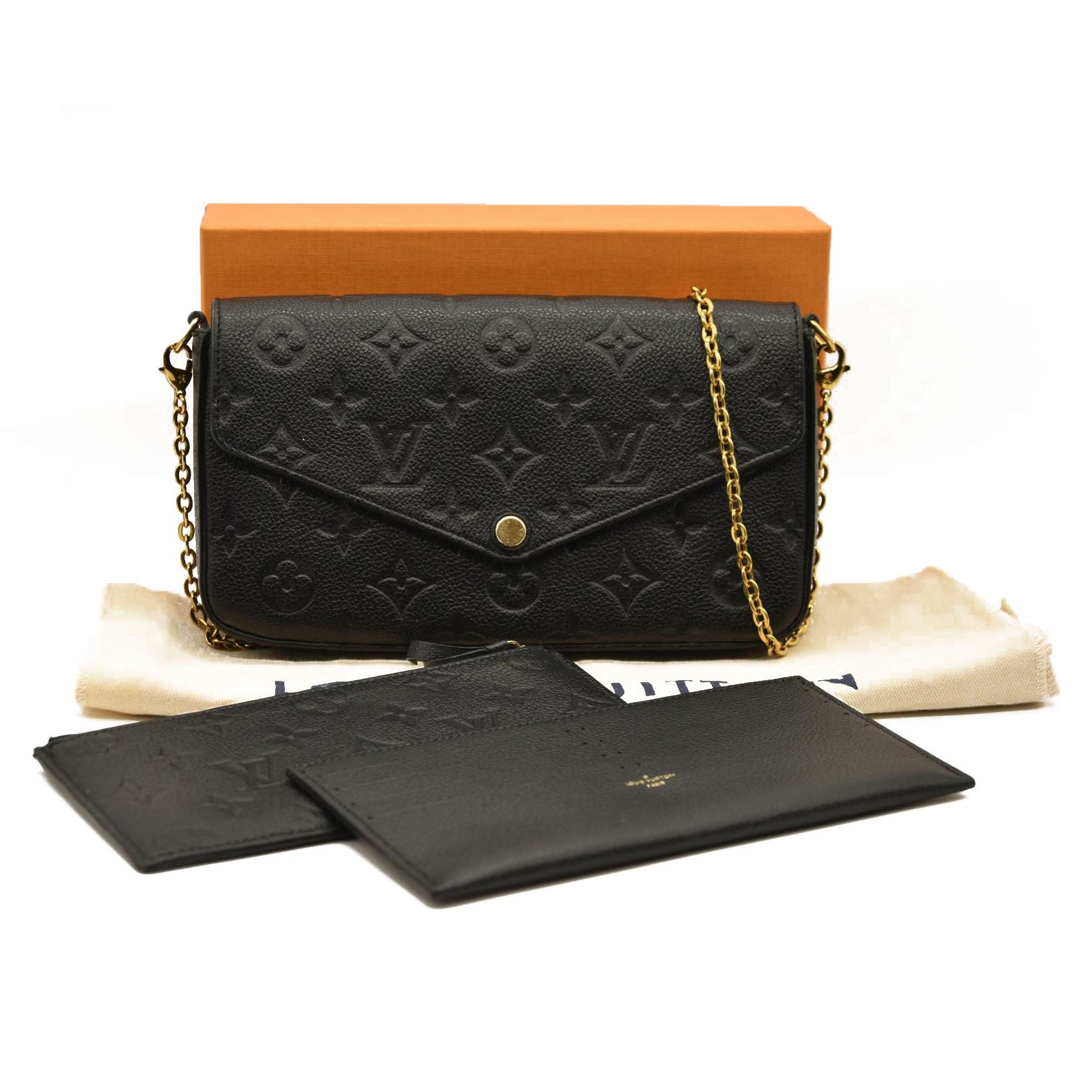 Louis Vuitton  Empreinte Pochette Felicie Chain Wallet Black