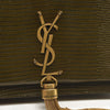 $3100 SAINT LAURENT Calfskin Croc Embossed Monogram Kate Tassel Chain Wallet