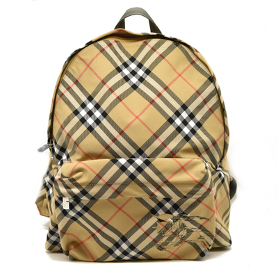 $1550 Burberry Essential House Check Backpack Sand