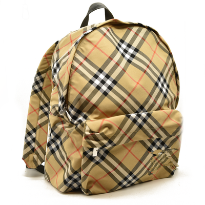 $1550 Burberry Essential House Check Backpack Sand