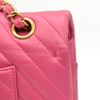 Chanel  Lambskin Chevron Quilted Medium Double Flap Pink