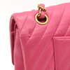 Chanel  Lambskin Chevron Quilted Medium Double Flap Pink