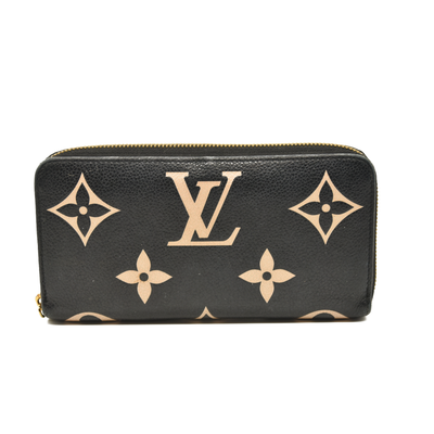 Louis Vuitton  Empreinte Monogram Giant Zippy Wallet Black Beige RFID