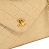 CHANEL CC Logo Matelasse Chain Shoulder Bag Leather Beige Single Flap