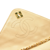 CHANEL CC Logo Matelasse Chain Shoulder Bag Leather Beige Single Flap